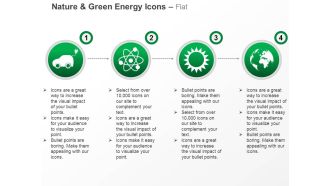 Ca car nuclear energy symbol with sun and globe for green energy ppt icons graphics
