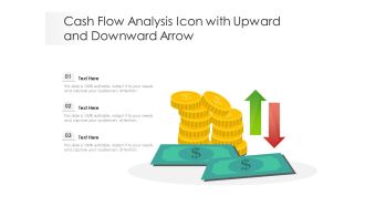 Cash flow analysis icon with upward and downward arrow
