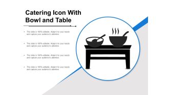 Catering icon with bowl and table