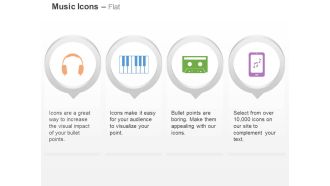 Cb headphone piano cassette listening music ppt icons graphics