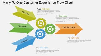 Cf many to one customer experience flow chart flat powerpoint design