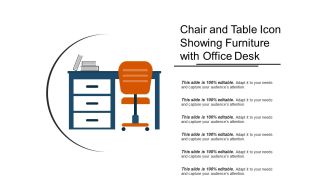 Chair and table icon showing furniture with office desk