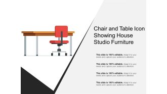 Chair and table icon showing house studio furniture