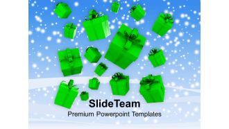 Christmas message clip art falling gift boxes powerpoint templates ppt backgrounds for slides