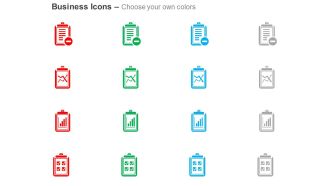 Clipboard pictogram data chart report ppt icons graphics