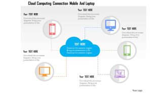 Cloud computing connection mobile and laptop flat powerpoint design
