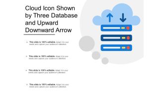 Cloud icon shown by three database and upward downward arrow
