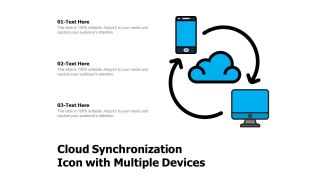 Cloud synchronization icon with multiple devices