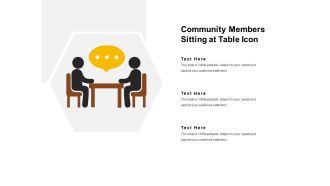 Community members sitting at table icon