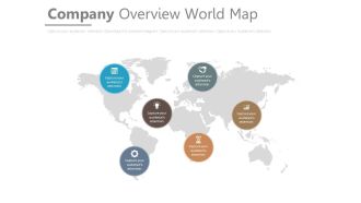Company overview world map ppt slides
