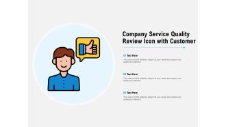 Company service quality review icon with customer