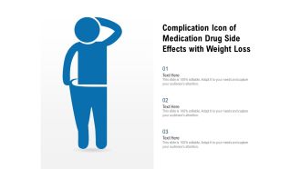 Complication icon of medication drug side effects with weight loss
