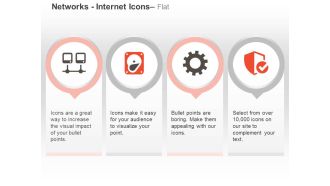Computer networking hard disk gear protective shield ppt icons graphics