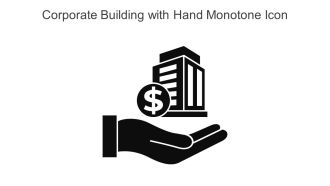Corporate Building With Hand Monotone Icon In Powerpoint Pptx Png And Editable Eps Format