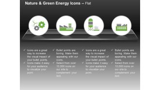 Cr gears with factory and plant for green energy production ppt icons graphics