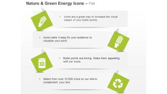 Ct green energy icons cfl recycle and waste management ppt icons graphics