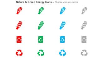 Ct green energy icons cfl recycle and waste management ppt icons graphics