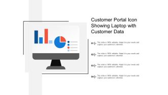 Customer portal icon showing laptop with customer data