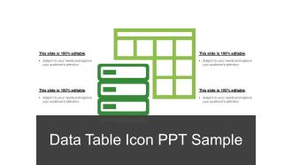 Data table icon ppt sample