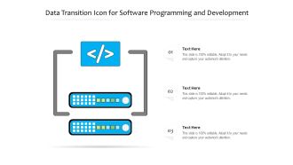 Data transition icon for software programming and development