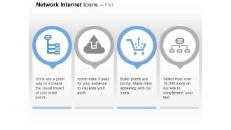 Database connection upload cart network connection ppt icons graphics