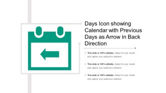 Days icon showing calendar with previous days as arrow in back direction
