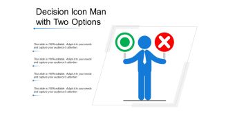 Decision icon man with two options
