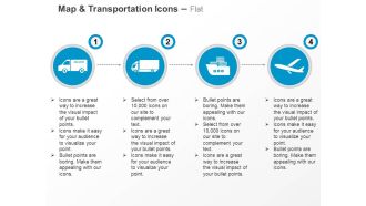 Delivery truck cargo ship plane ppt icons graphics