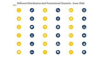 Different distribution and promotional channels icons slide ppt portrait