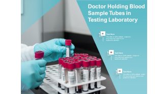 Doctor holding blood sample tubes in testing laboratory
