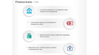Dollar bank banknote money bag ppt icons graphics