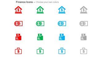 Dollar bank banknote money bag ppt icons graphics