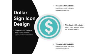 Dollar sign icon design ppt sample download