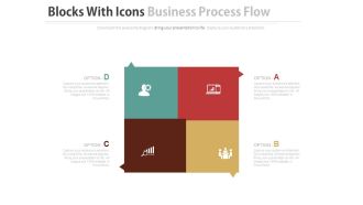 Download four blocks with icons business process flow flat powerpoint design
