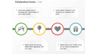 Drinks balloons heart gift box ppt icons graphics