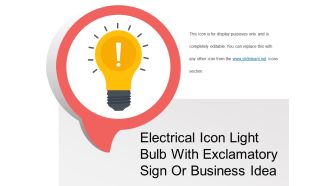 Electrical icon light bulb with exclamatory sign or business idea