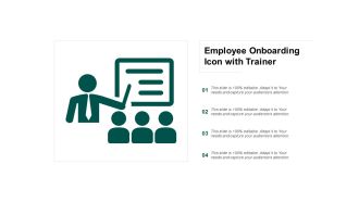 Employee onboarding icon with trainer