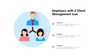 Employee with 2 client management icon