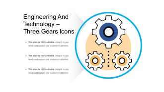 Engineering and technology three gears icons