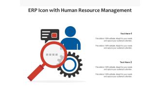Erp icon with human resource management