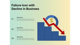 Failure icon with decline in business