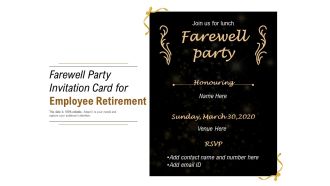 Farewell party invitation card for employee retirement
