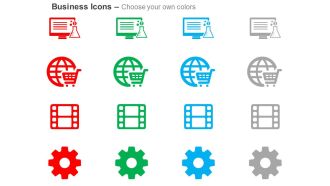 Financial analysis global marketing solutions film cog ppt icons graphics