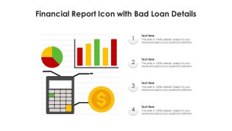 Financial report icon with bad loan details