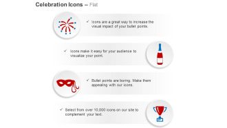 Firework wine bottle mask trophy ppt icons graphics