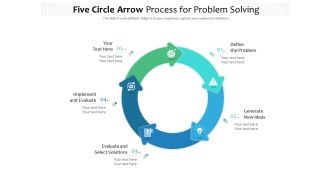 Five circle arrow process for problem solving