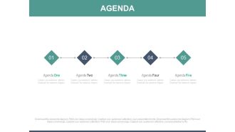 Five staged linear chart for business agenda powerpoint slides