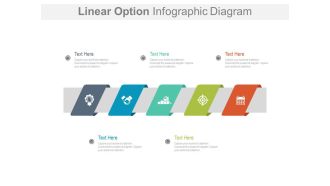 Five staged linear option infographic diagram powerpoint slides