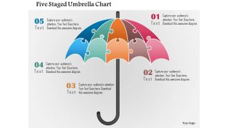 Five staged umbrella chart powerpoint template