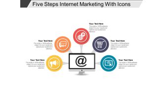 Five steps internet marketing with icons